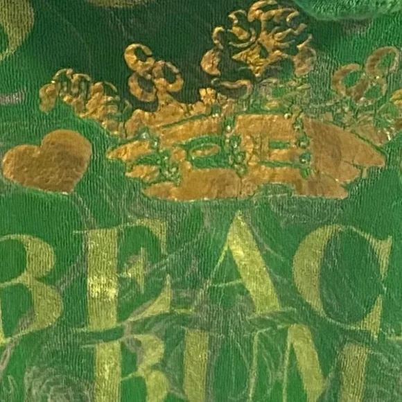 Juicy Couture Vintage Sz S Green Terry Cloth Hoodie w Gold & Crystal Design - Picture 15 of 15